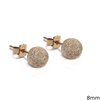 Silver 925  Earrings with Sandblasted ball finish 8mm 