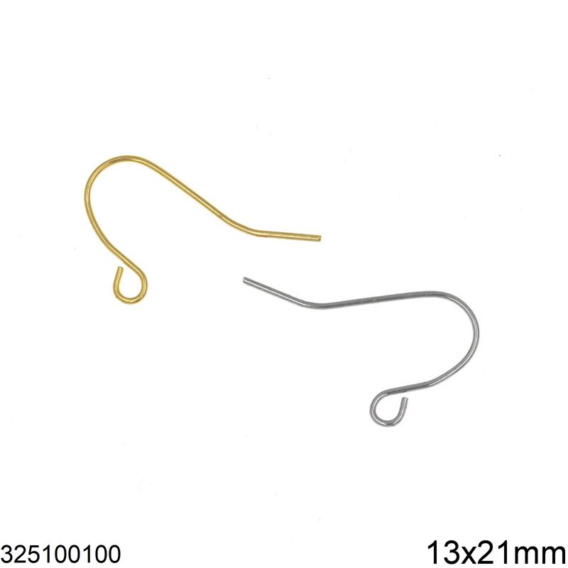 Stainless Steel Wire Earring Hook 13x21mm