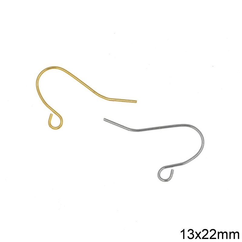 Stainless Steel Wire Earring Hook 13x22mm 