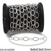 Stainless Steel Oval Link Chain Flat Wire 9x6x0.9x0.5mm
