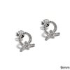 Silver 925 Earrings Circle with Knot 9mm