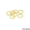 Brass Twisted Jump Ring 11x1.2mm