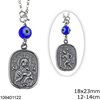 Silver 925 Car Amulet Double Sided 18x23mm with Evil Eye 12-14cm