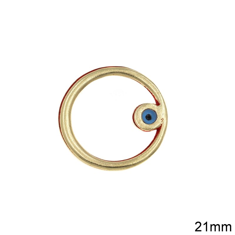 Casting Round Pendant & Spacer with Evil Eye 21mm