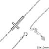 Silver 925 Bracelet Cross with zircon 25x10mm