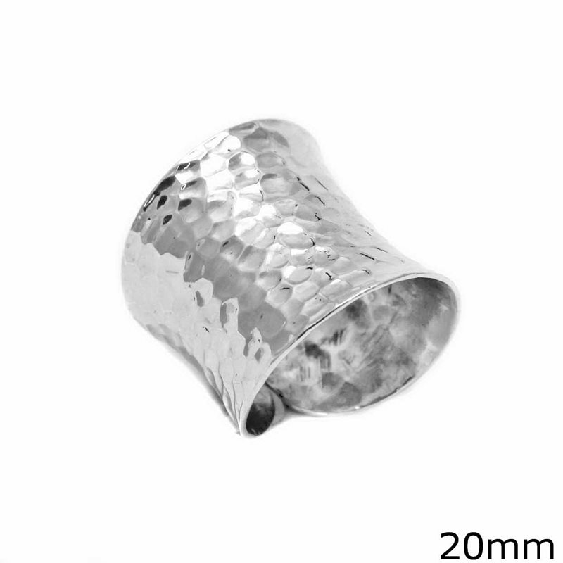Silver 925 Hammered Ring 20mm