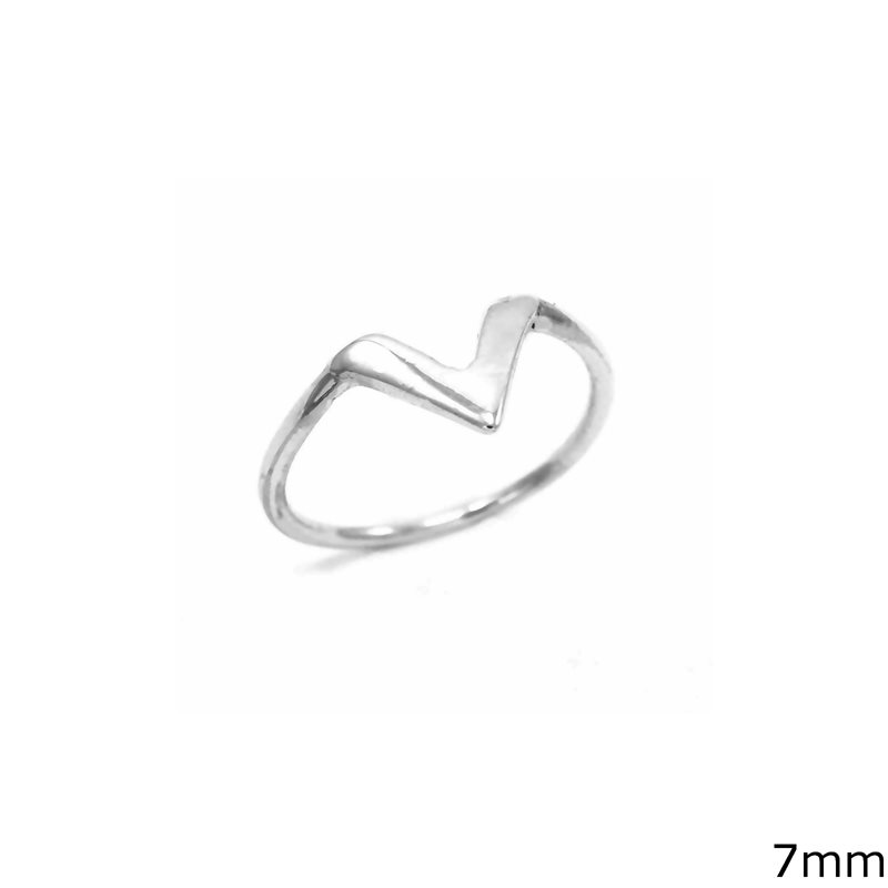 Silver  925 Ring in "V" shape 7mm