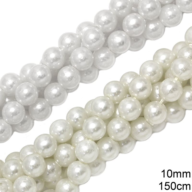 Plastic Pearl Bead C 10mm 150cm