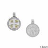 Silver 925 Constantinato Coin with zircon 17mm