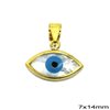 Silver 925 Spacer & Pendant Evil Eye with MOP Shell 7x14mm