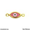 Silver 925 Spacer & Pendant Evil Eye with Mop-shell 5x10mm