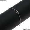 Silver 925 Bracelet Evil Eye with Enamel and Zircon 5x10mm