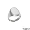 Silver 925 Ring Oval 16x20mm