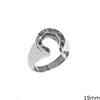 Silver 925 Ring Horseshoe 15mm