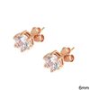 Silver 925 Earrings with Zircon 6mm, Frosted Colors