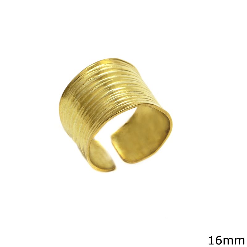 Silver  925 Striped Ring Oxyde 16mm