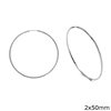 Silver 925 Hoop Earrings 2x20 to 60mm