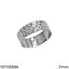 Silver  925 Hammered Ring 7mm