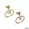 Silver 925 Twisted Ring Butterfly 8mm with Zircon