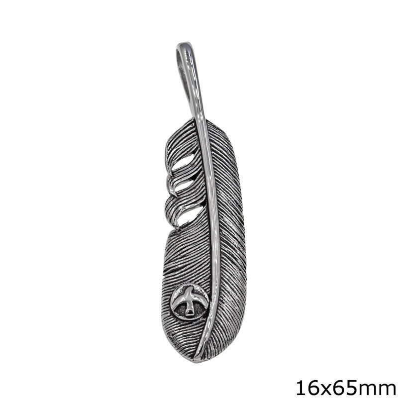 Stainless Steel Pendant Wing Oxyde 16x65mm