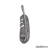 Stainless Steel Pendant Wing Oxyde 16x65mm