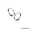 Silver 925 Hoop Earrings 1.2x15mm
