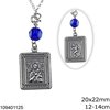 Silver 925 Car Amulet Double Sided Hollow Icon 20x22mm with Evil Eye 