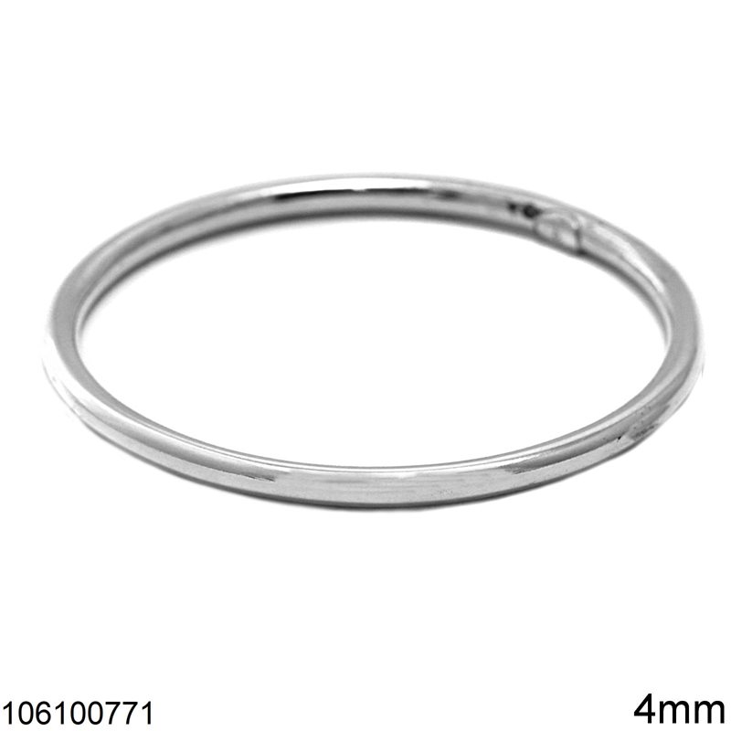 Silver 925 Bangle Bracelet 4mm