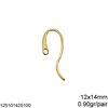 Silver 925 Earring Hook 12x14mm Thickness 1mm 0.90gr/pair