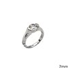 Silver 95 Ring with Zircon 7mm