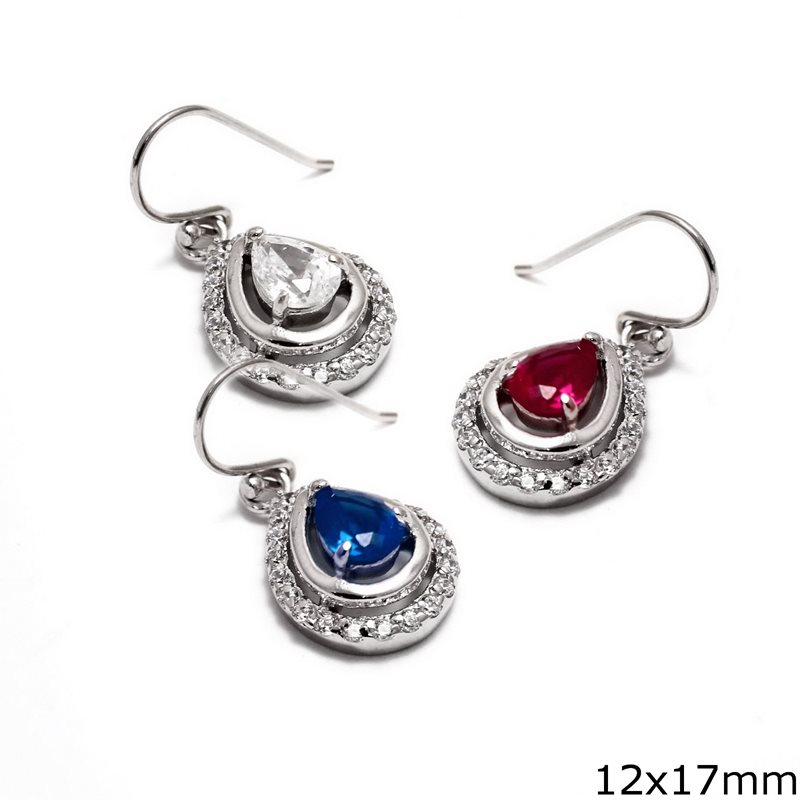 Silver 925 Pearshaped Earrings 12x17mm
