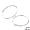 Silver 925 Bangle Fluctuating Wire Bracelet 5mm, 62mm