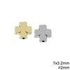 Casting Cross Bead 7x3.2mm with 2mm Hole 