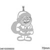 Stainless Steel New Years Lucky Charm Santa Claus 70mm