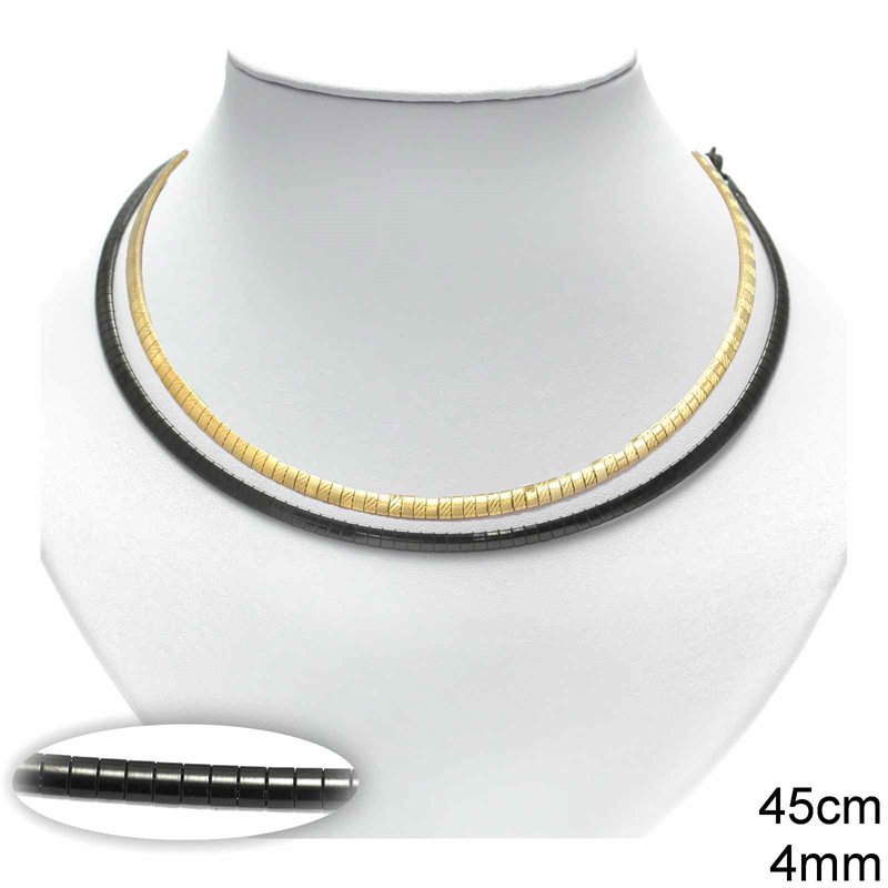 Stainless Steel Omega Necklace 4mm