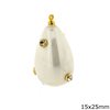 MOP Shell Egg Pendant with Zircon 15x25mm