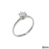 Stainless Steel Solitaire Zircon Ring 6mm
