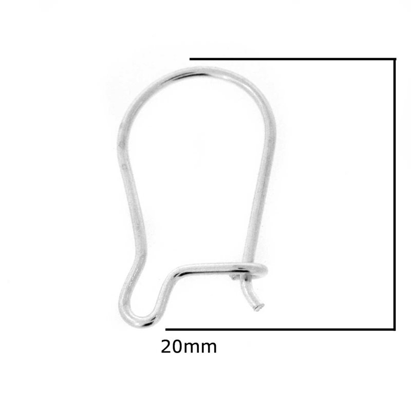 Silver 925 Earring Hook 20mm Thickness 1mm