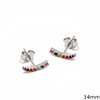 Silver 925  Earrings with zircon 14mm