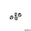 Silver 925 Bead Cube 3x4mm