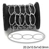 Stainless Steel Hammered Oval Link Chain 20.2x10.5x1x0.9mm