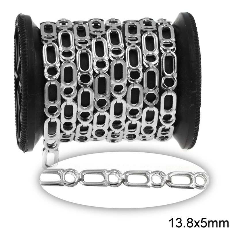 Stainless Steel Oval Link Chain 13.8x5mm