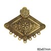 Casting Rhombus Traditional Antique Pendant 60x67mm