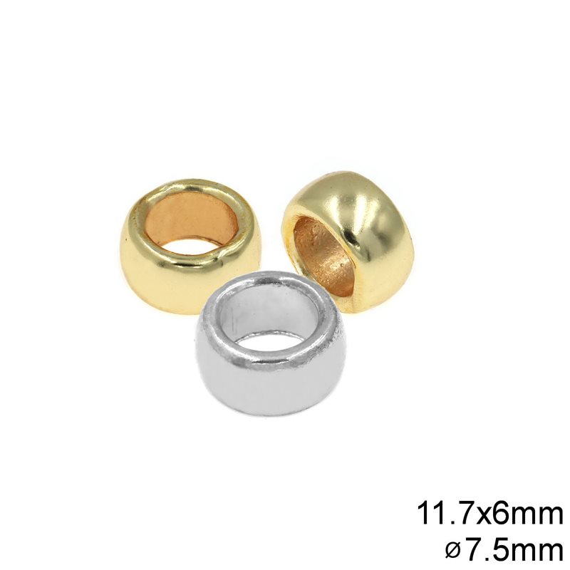 Casting Rondelle Bead 11.7x6mm with 7.5mm hole