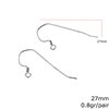 Silver 925 Earring Hook 27mm Thickness 0,7mm