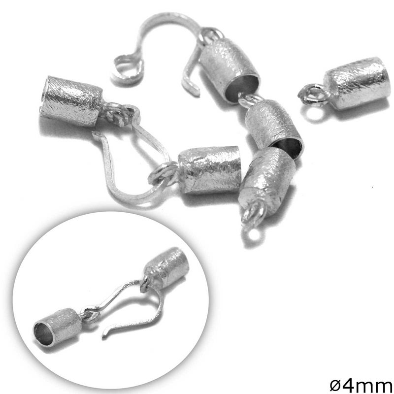 Silver Terminal with Hook and hole 4mm