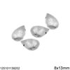 Silver 925 Pearshaped Texture Bead 8mm