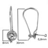 Silver 925 Earring Hook with Post 8mm