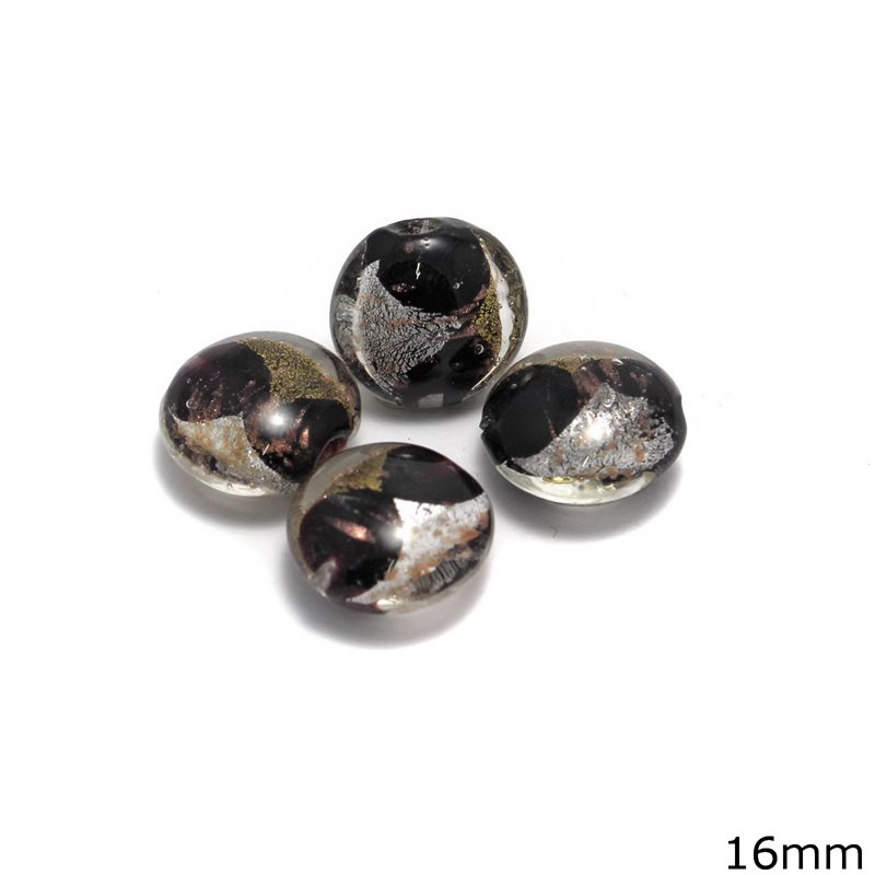 Murano Glass Flat Bead 16mm 