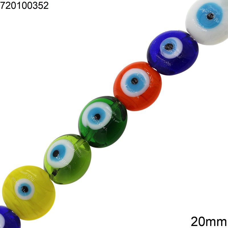 Χάνδρα  Γυάλινη Μάτι Στρογγυλή 20mm 